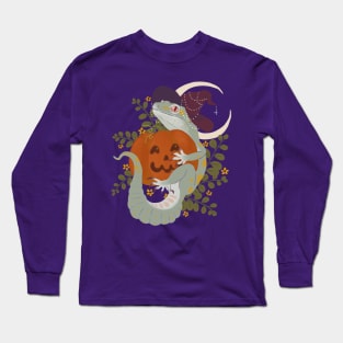 Leopard Gecko and Jack-O-Lantern Long Sleeve T-Shirt